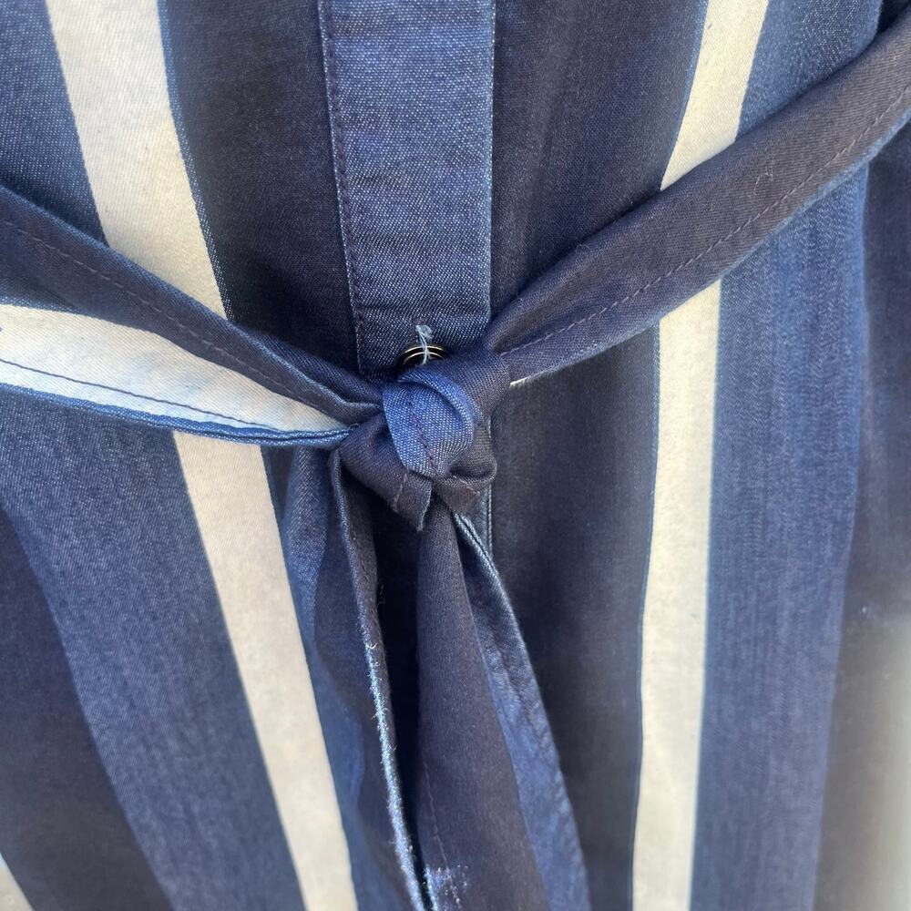 Ashley Stewart Women's Blue Denim Maxi Dress SZ 16 Button Up Long Sleeve Pockets - Picture 6 of 16
